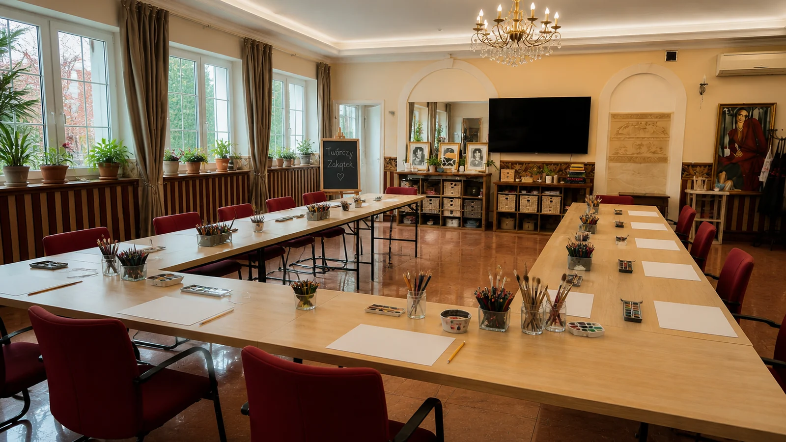 Pracownia Twórczy Zakątek przygotowana na zajęcia plastyczne w Łodzi na Bałutach